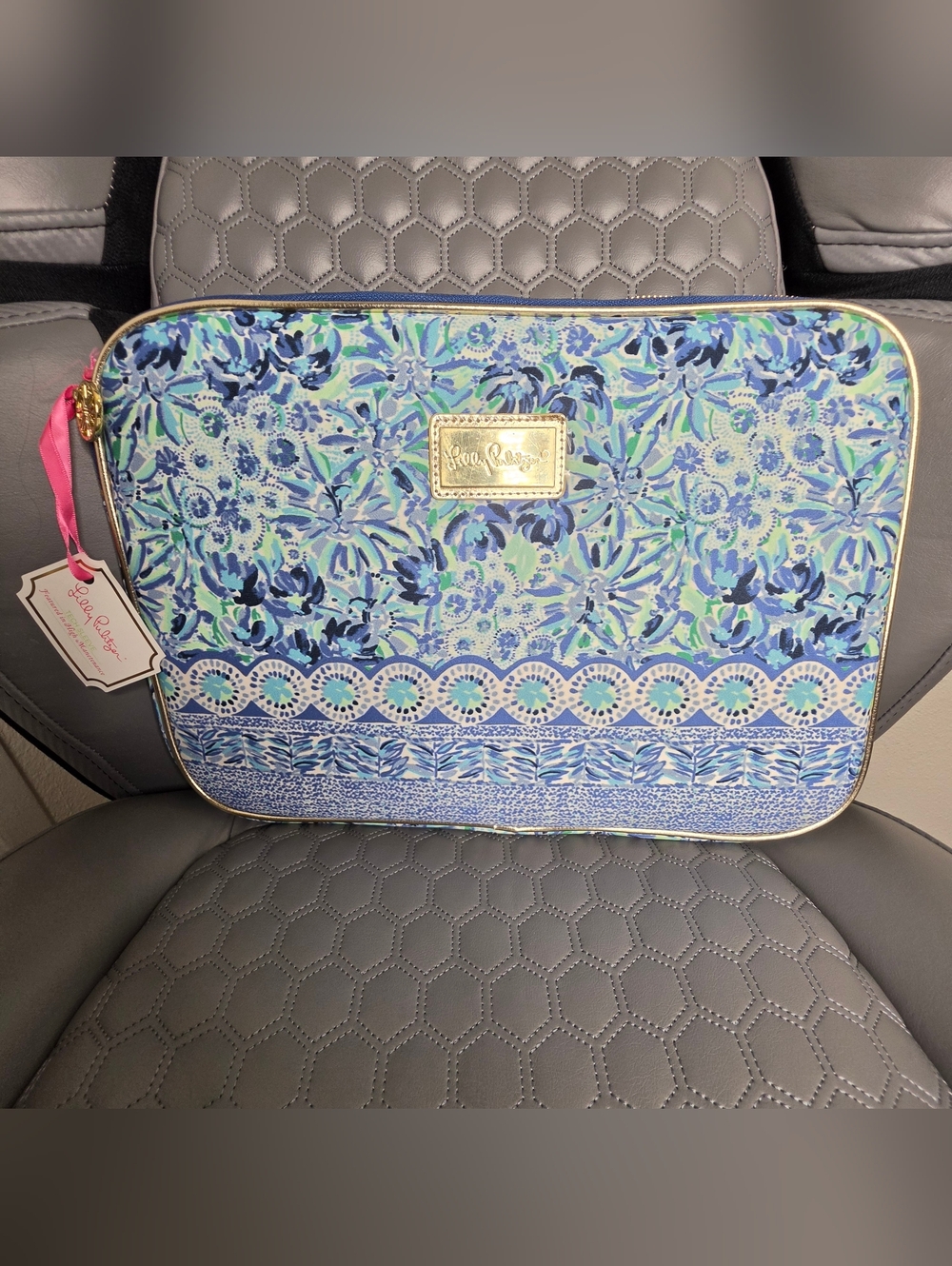 Lilly Pulitzer Blue Floral 13” Laptop Sleeve Case NWT 14"x10"